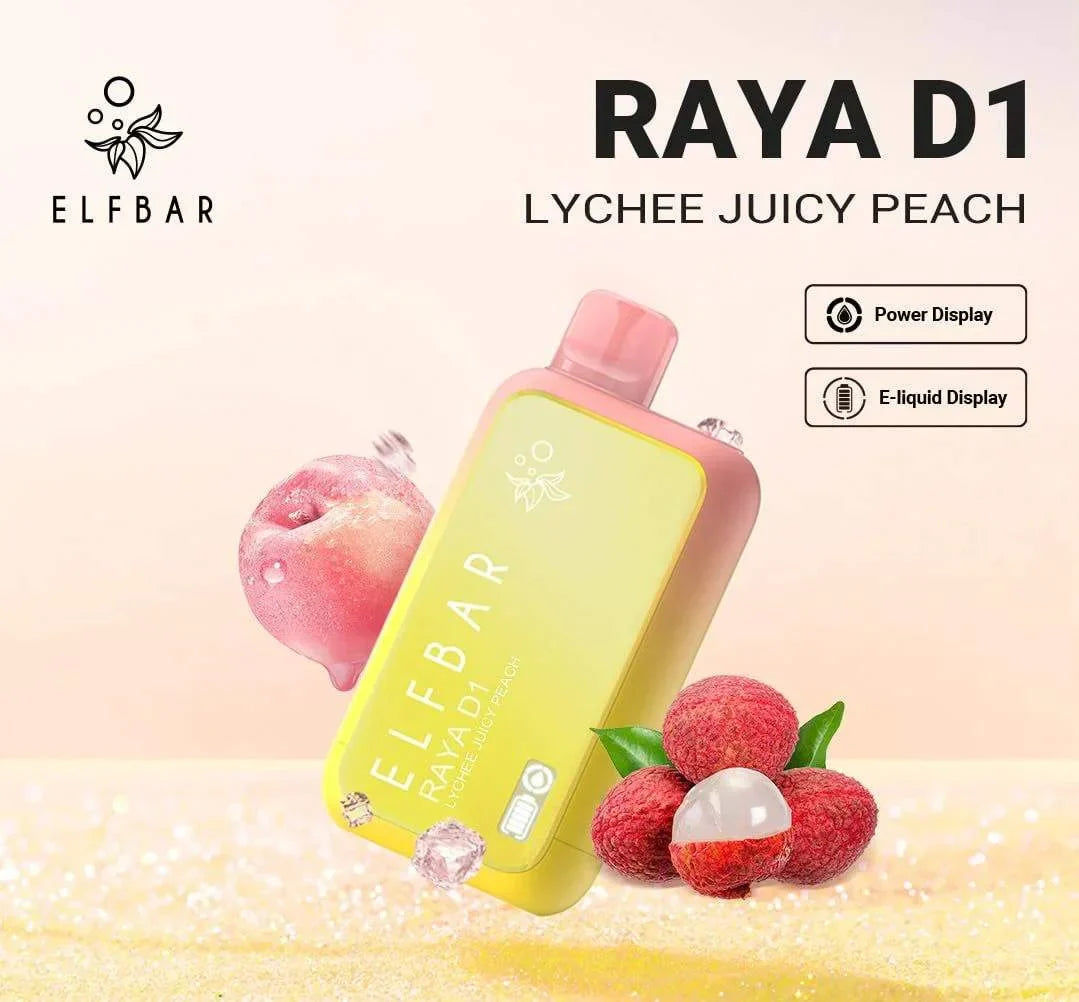 ELF BAR RAYA D1 – Lychee Juicy Peach - Vape Shop Kolkata