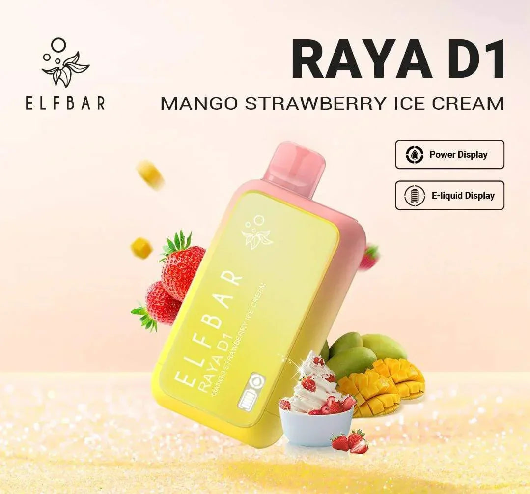ELF BAR RAYA D1 – Mango Strawberry Ice Cream - Vape Shop Kolkata