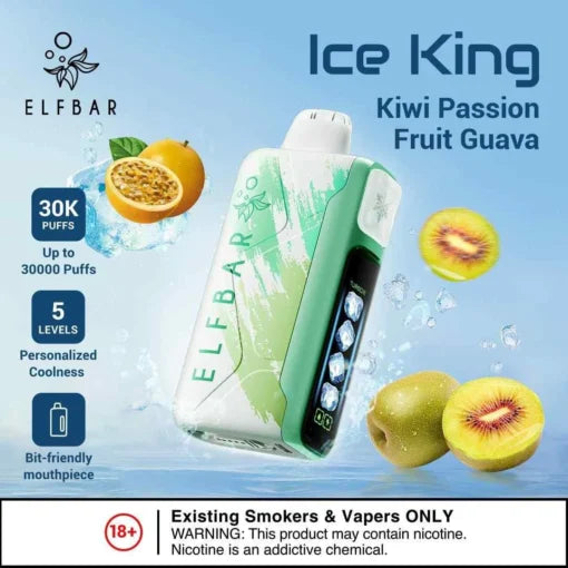 Elf Bar Ice King – Kiwi Passion Fruit Guava – 30K - Vape Shop Kolkata