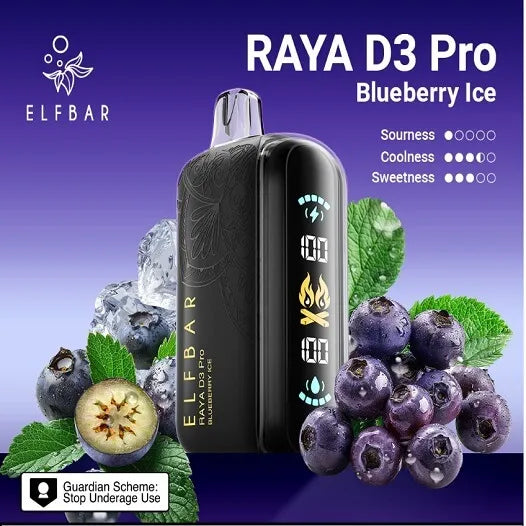 Elf Bar Raya D3 Pro 30K – Blueberry Ice - Vape Shop Kolkata